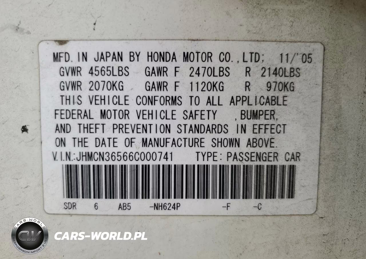 2006 Honda Accord Hybrid Hybrid VIN:JHMCN36566C000741 - 13