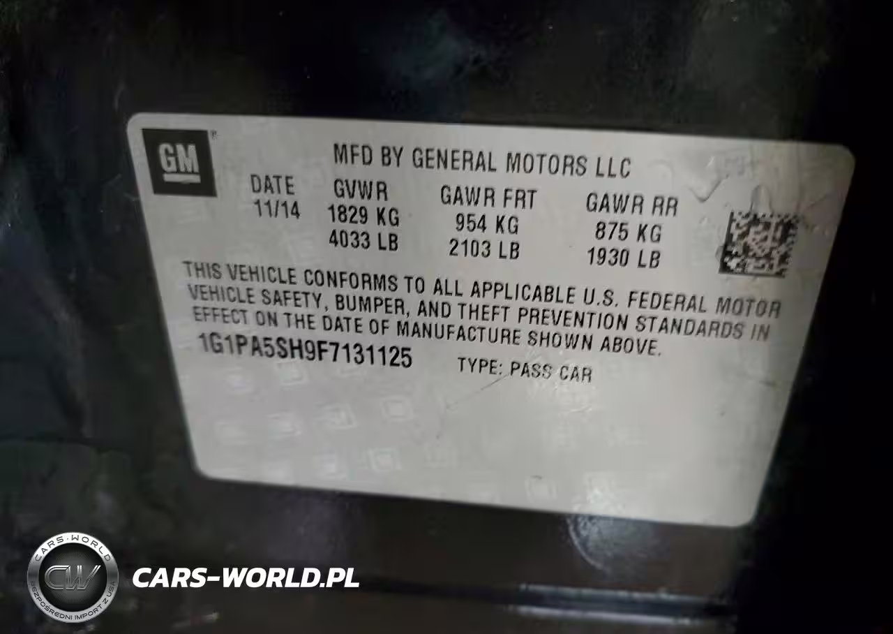 2015 Chevrolet Cruze Ls VIN:1G1PA5SH9F7131125 - 12