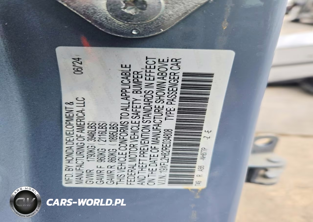 2024 Honda Civic Sport VIN:19XFL2H82RE034808 - 13