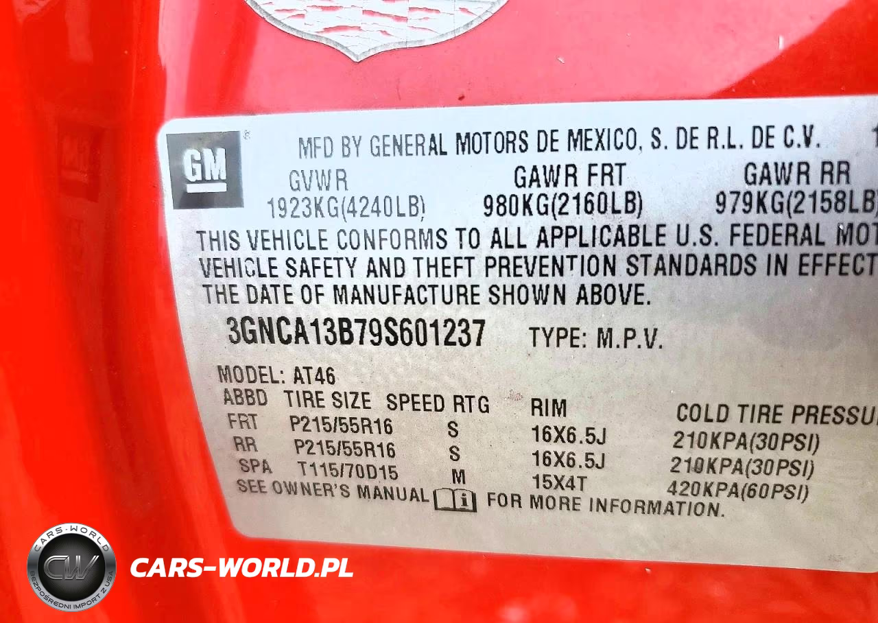 2009 Chevrolet Hhr Ls VIN:3GNCA13B79S601237 - 12