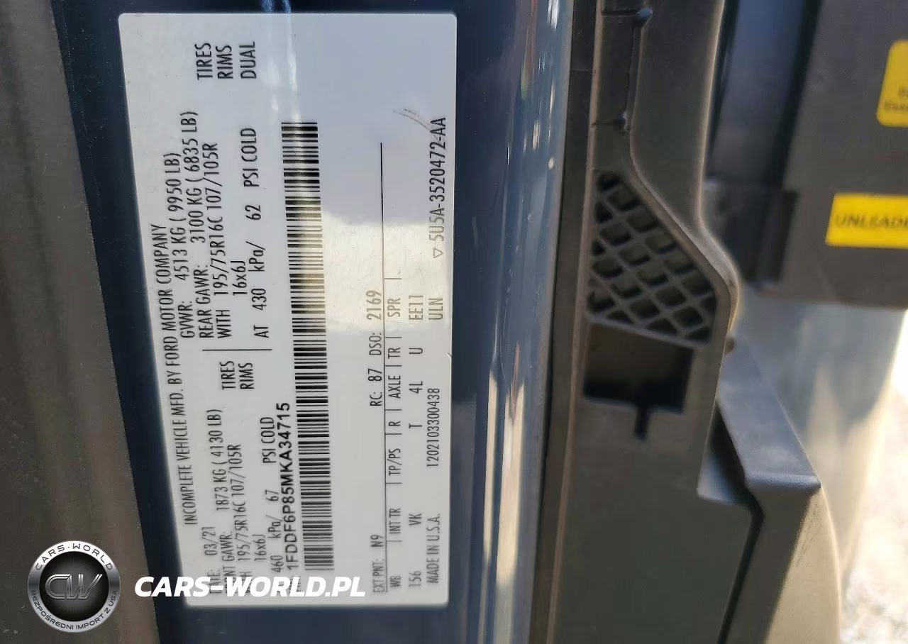 2021 Ford Transit T-350 Hd VIN:1FDDF6P85MKA34715 - 13