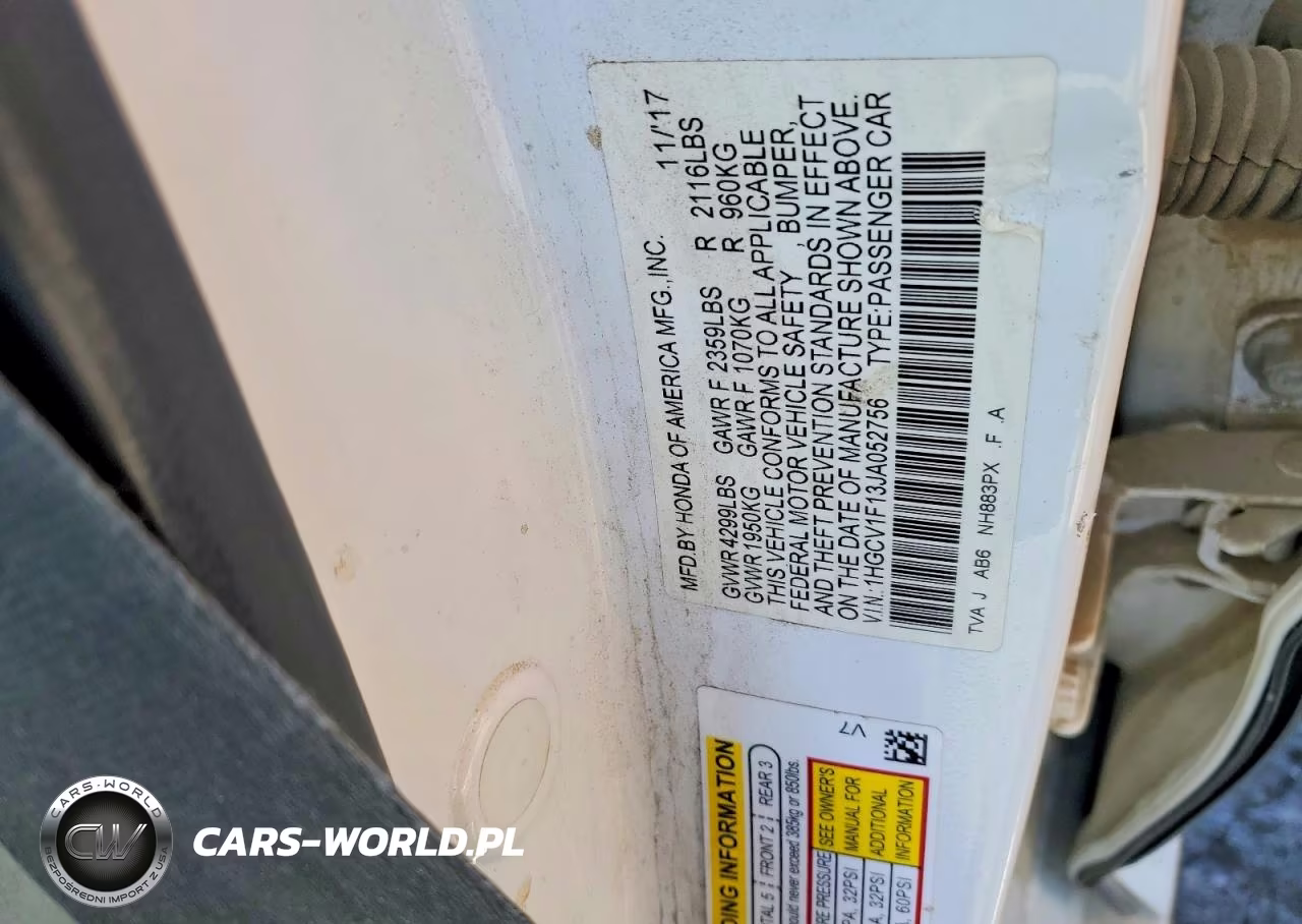 2018 Honda Accord Lx VIN:1HGCV1F13JA052756 - 13