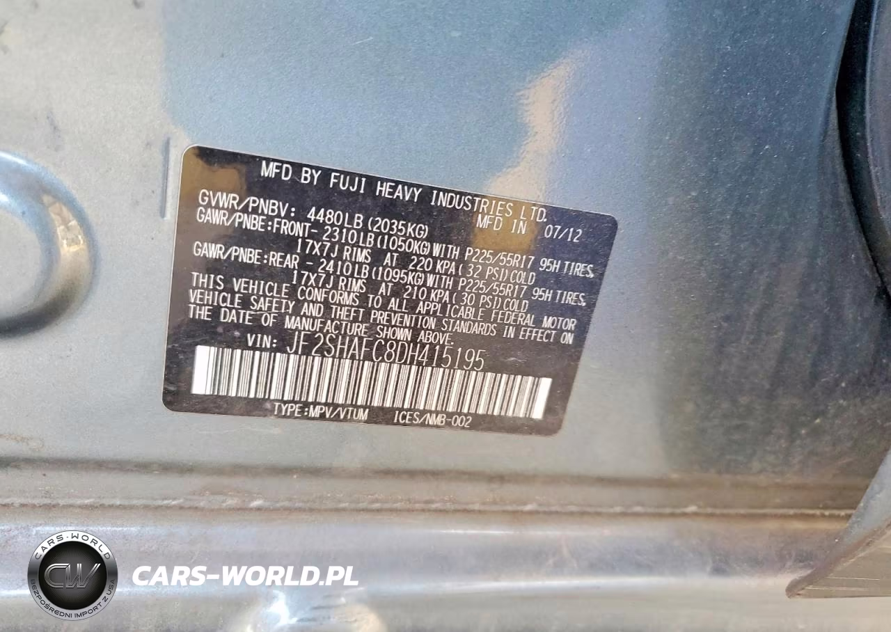 2013 Subaru Forester Limited VIN:JF2SHAFC8DH415195 - 12