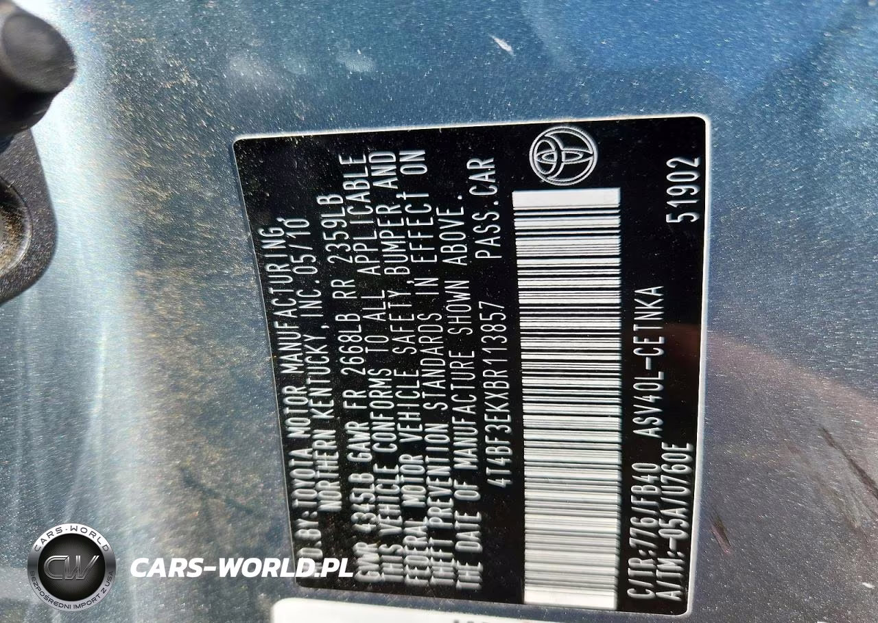 2011 Toyota Camry Le VIN:4T4BF3EKXBR113857 - 12