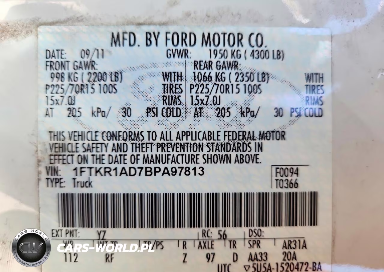 2011 Ford Ranger VIN:1FTKR1AD7BPA97813 - 13