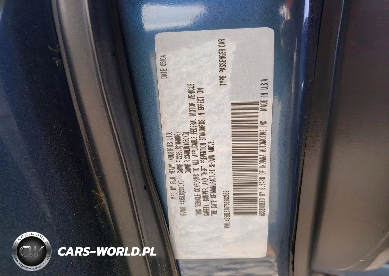 2005 Subaru Legacy Gt Limited VIN:4S3BL676756202559 - 13