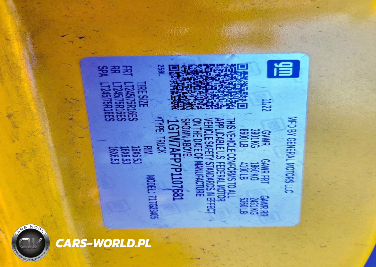 2023 GMC Savana 2500 Cargo Delivery Van VIN:1GTW7AFP7P1107681 - 14