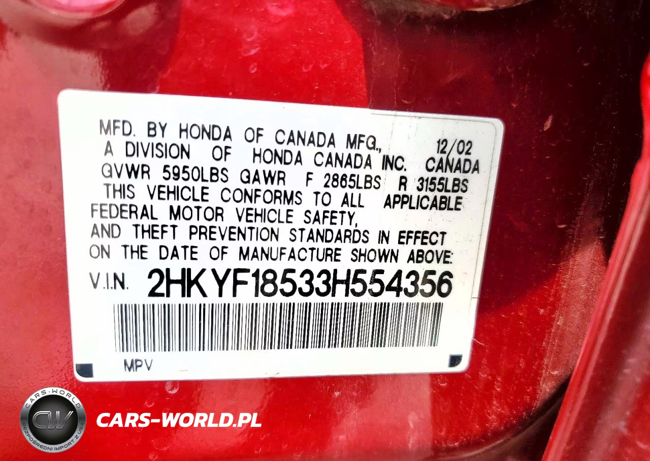 2003 Honda Pilot Exl VIN:2HKYF18533H554356 - 12