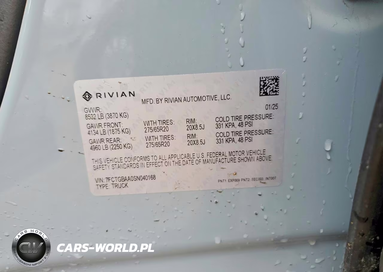 2025 Rivian R1T Adventure VIN:7FCTGBAA0SN040168 - 12
