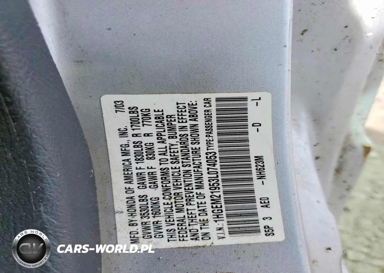 2003 Honda Civic VIN:1HGEM21953L074053 - 12