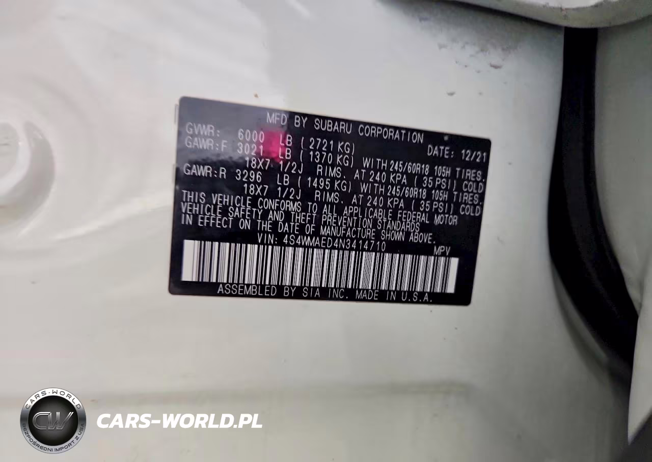 2022 Subaru Ascent Premium VIN:4S4WMAED4N3414710 - 12