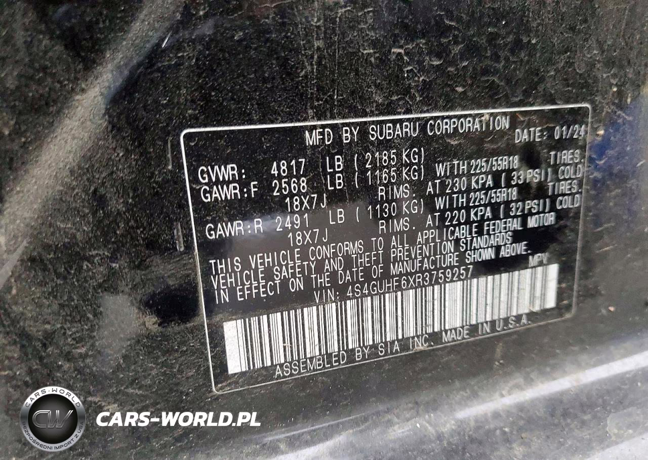 2024 Subaru Crosstrek Sport VIN:4S4GUHF6XR3759257 - 12
