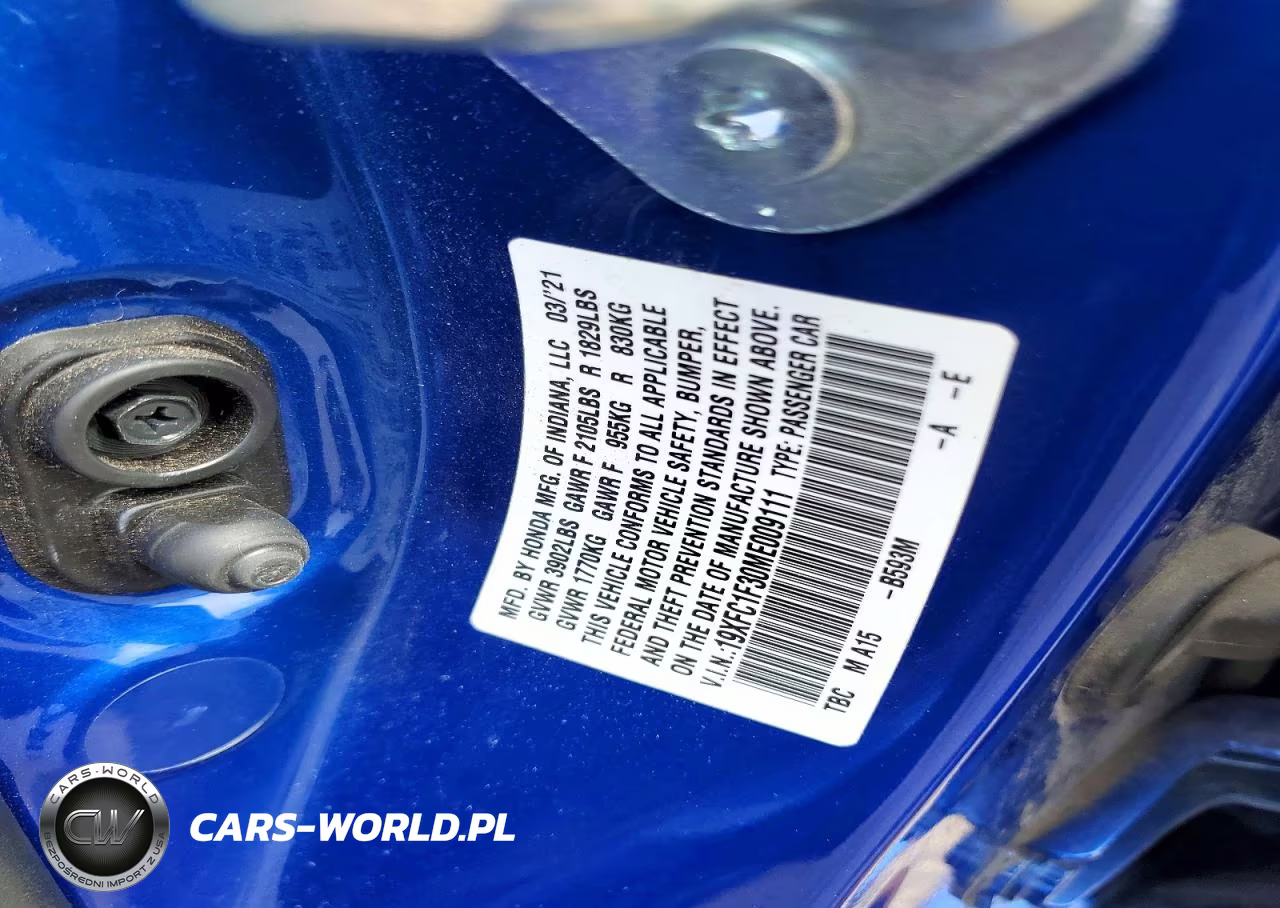 2021 Honda Civic Ex VIN:19XFC1F30ME009111 - 12
