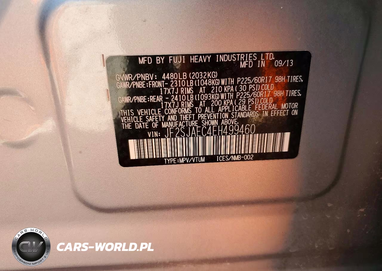 2014 Subaru Forester 2.5I Premium VIN:JF2SJAEC4EH499460 - 12