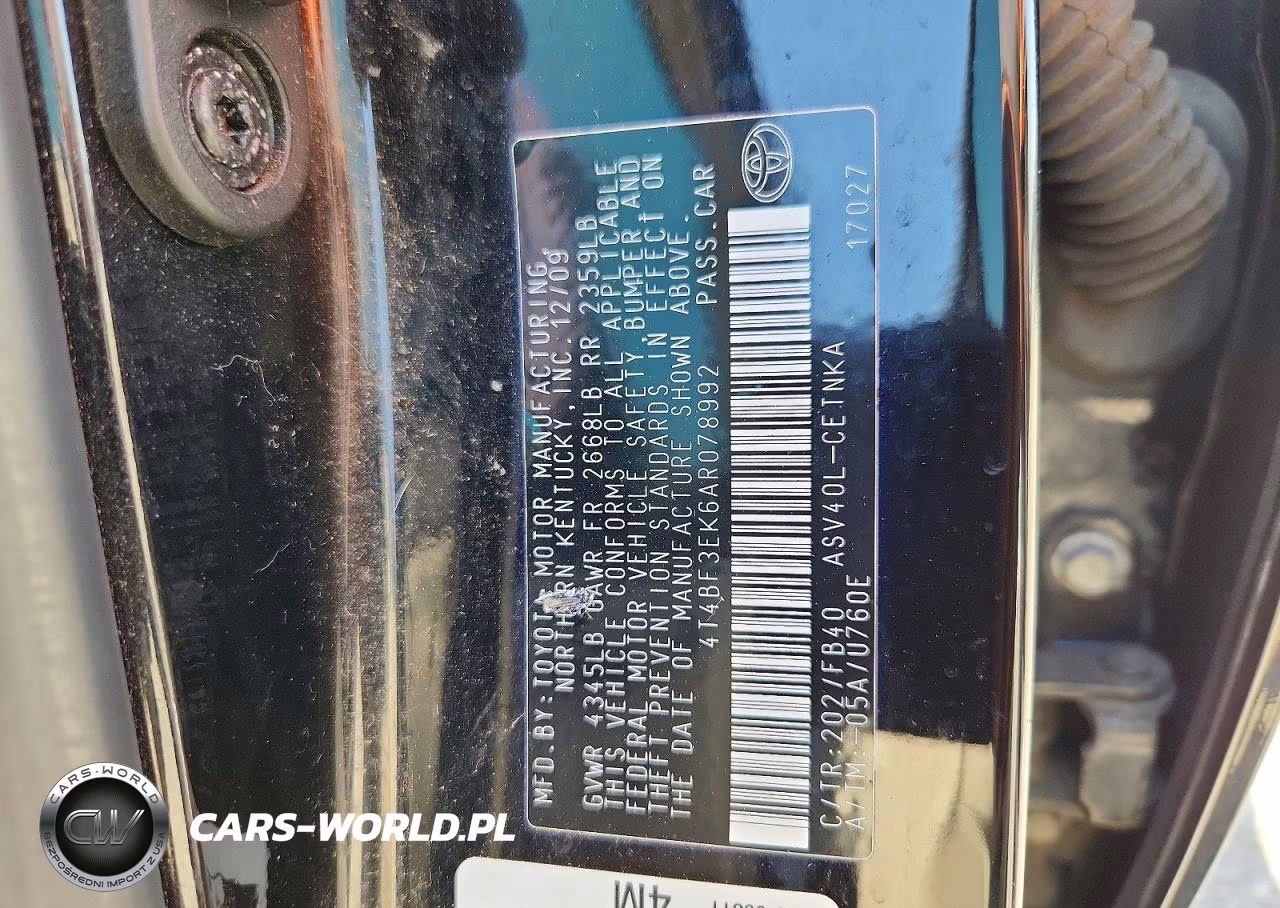 2010 Toyota Camry Le VIN:4T4BF3EK6AR078992 - 12