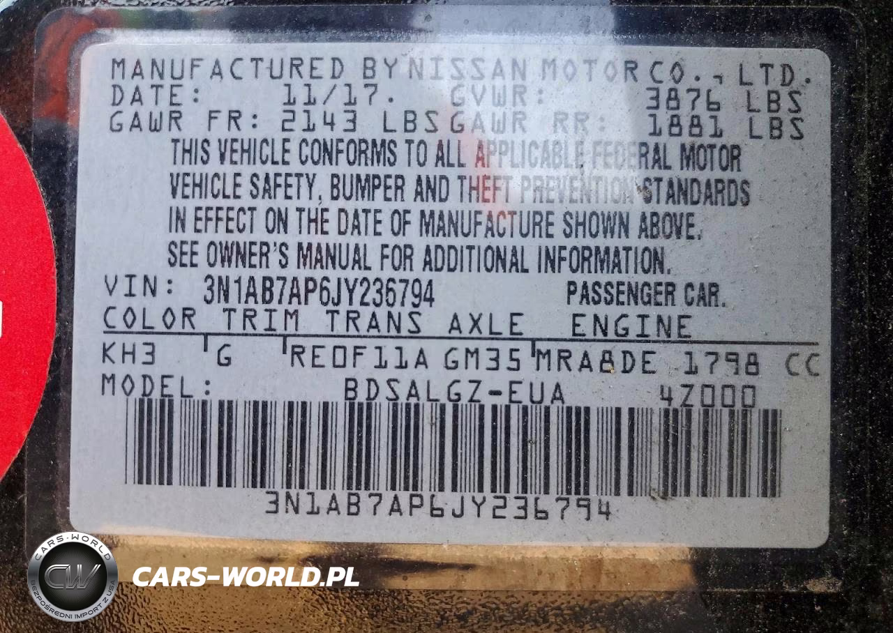 2018 Nissan Sentra Sl VIN:3N1AB7AP6JY236794 - 12