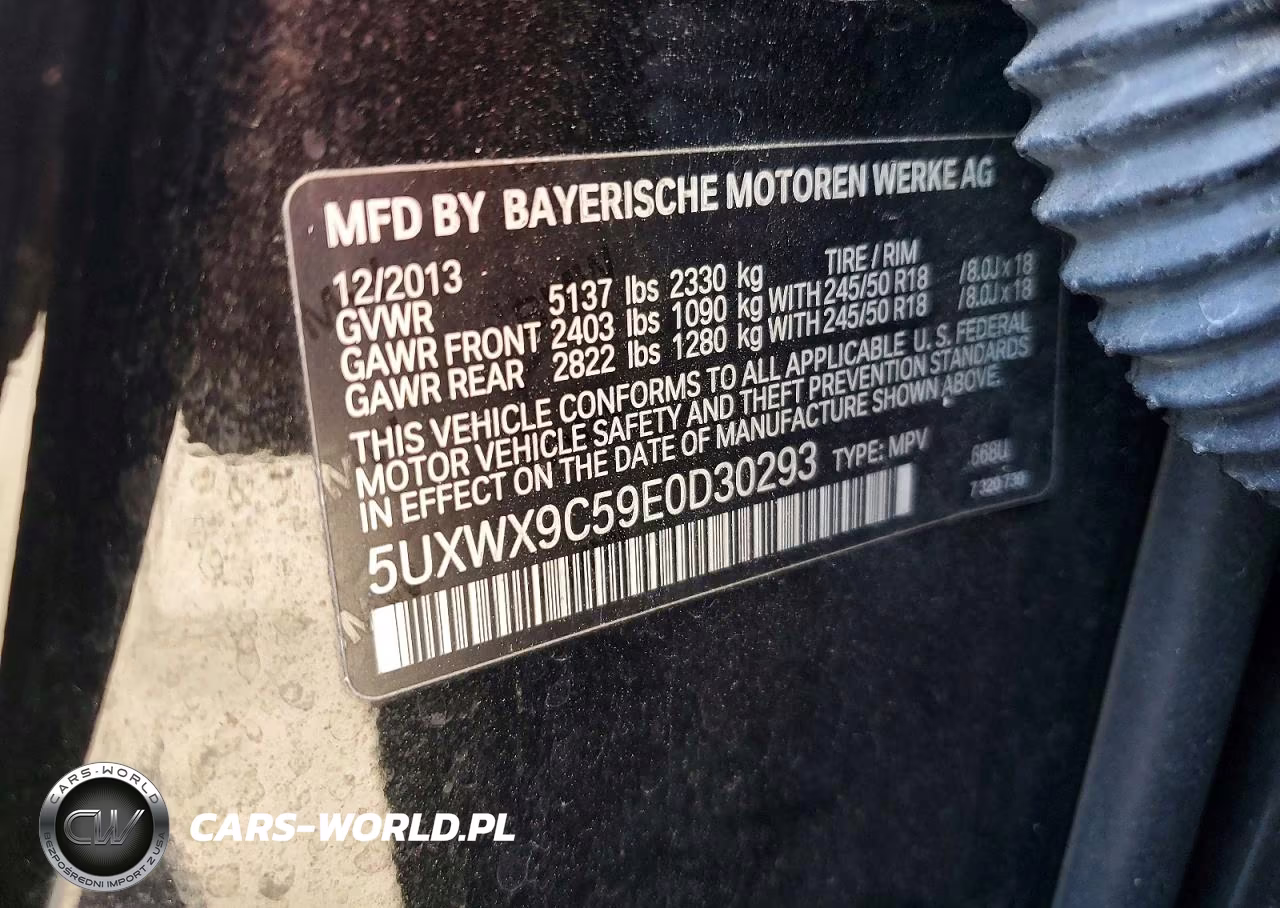 2014 BMW X3 xDrive28I VIN:5UXWX9C59E0D30293 - 13