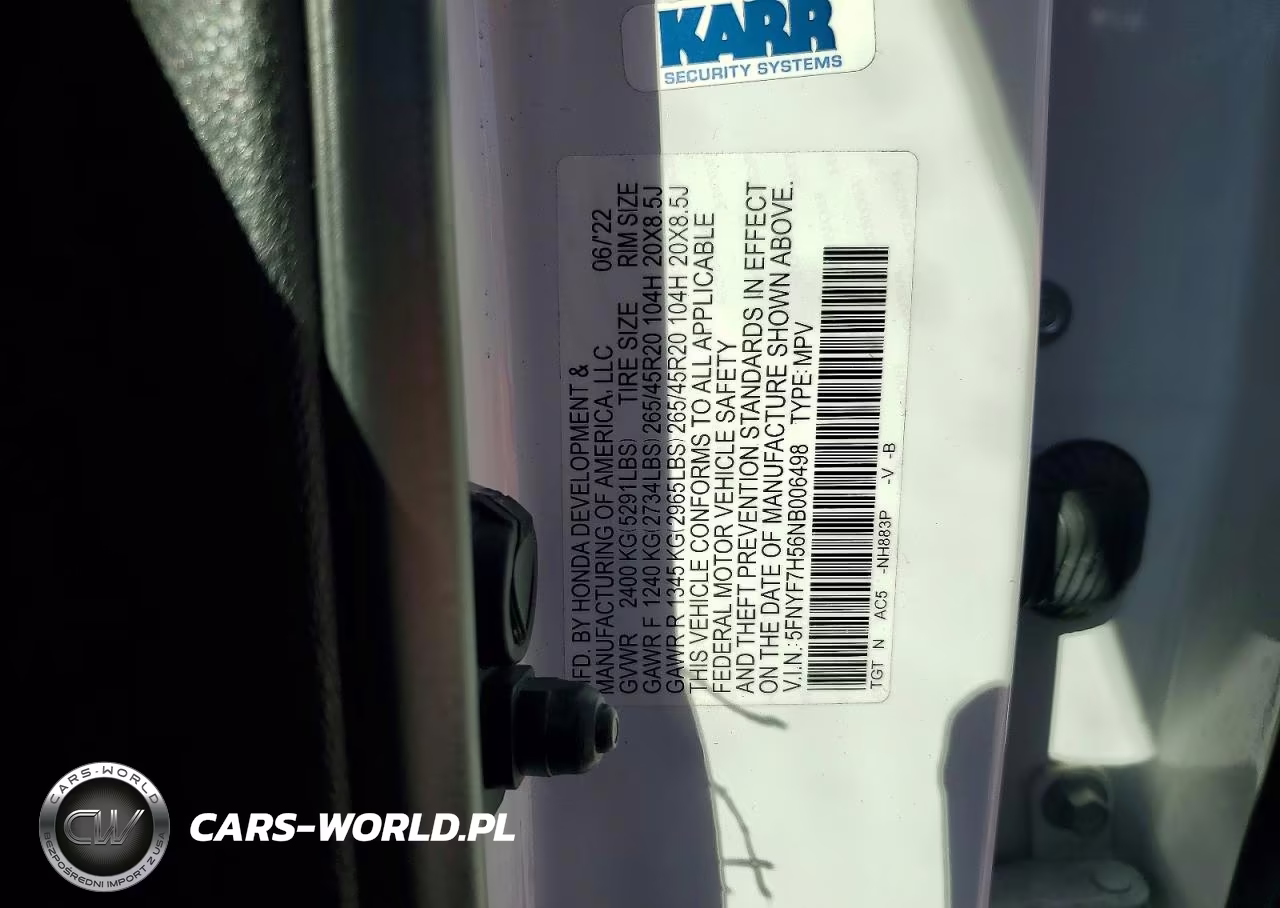 2022 Honda Passport Exl VIN:5FNYF7H56NB006498 - 12