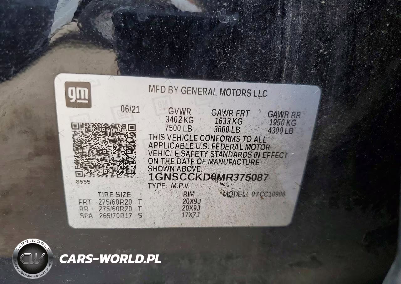 2021 Chevrolet Suburban C1500 Lt VIN:1GNSCCKD0MR375087 - 13