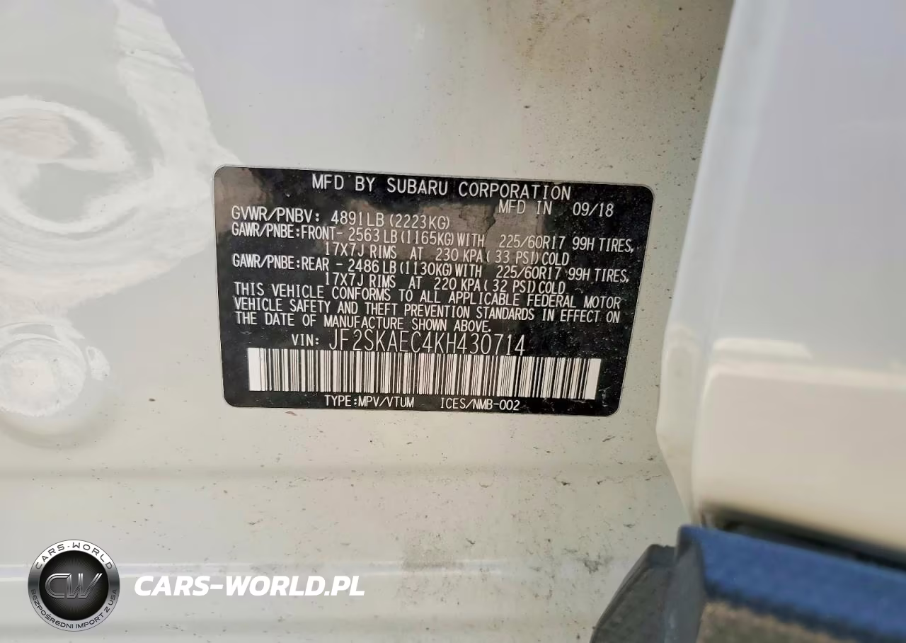 2019 Subaru Forester Premium VIN:JF2SKAEC4KH430714 - 14