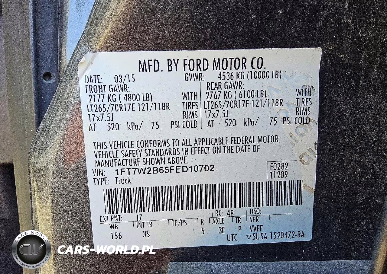 2015 Ford F250 Super Duty VIN:1FT7W2B65FED10702 - 12