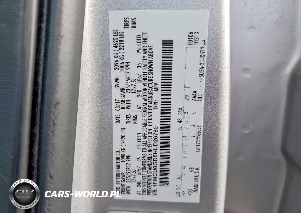 2017 Ford Escape Se VIN:1FMCU0GD5HUD26760 - 13