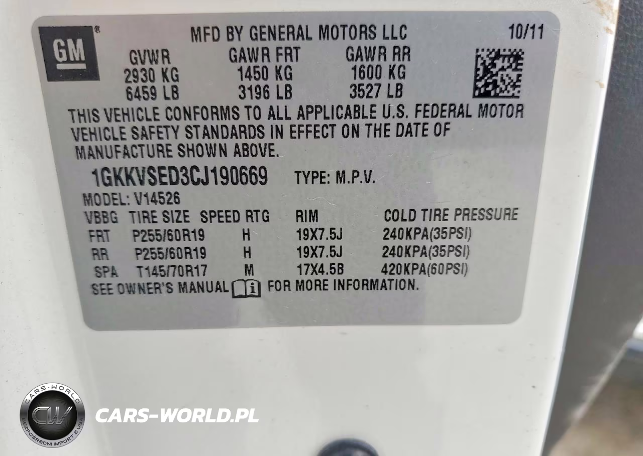 2012 GMC Acadia Slt-2 VIN:1GKKVSED3CJ190669 - 13
