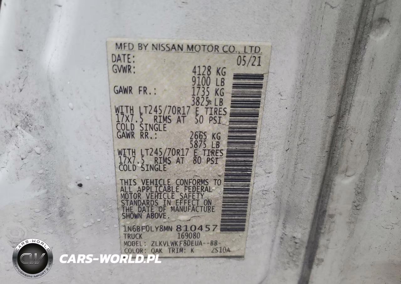 2021 Nissan Nv 2500 S VIN:1N6BF0LY8MN810457 - 13