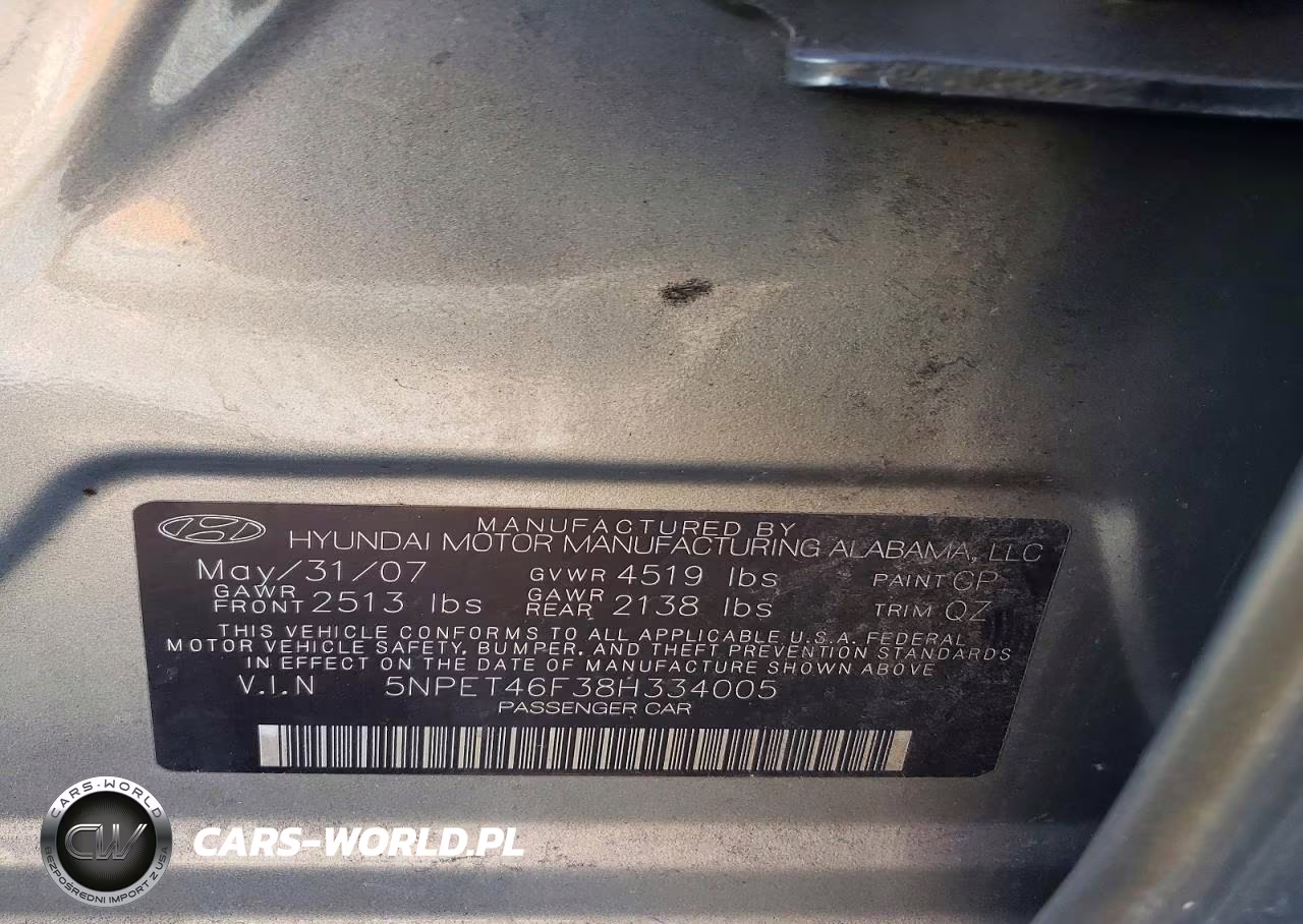 2008 Hyundai Sonata Gls V6 VIN:5NPET46F38H334005 - 12