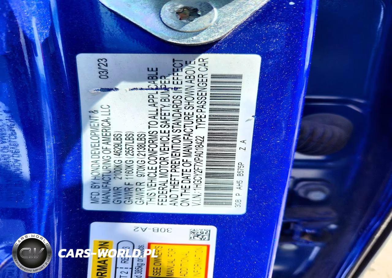 2023 Honda Accord Hybrid Sport-L VIN:1HGCY2F7XPA018422 - 12