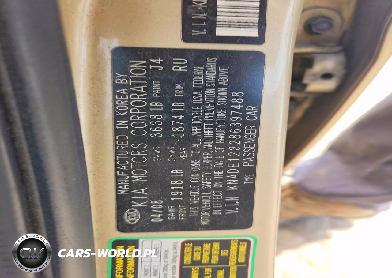 2008 Kia Rio Base VIN:KNADE123286397488 - 12