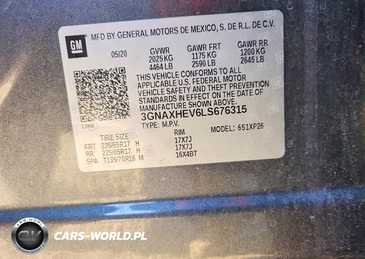 2020 Chevrolet Equinox 4D L VIN:3GNAXHEV6LS676315 - 13