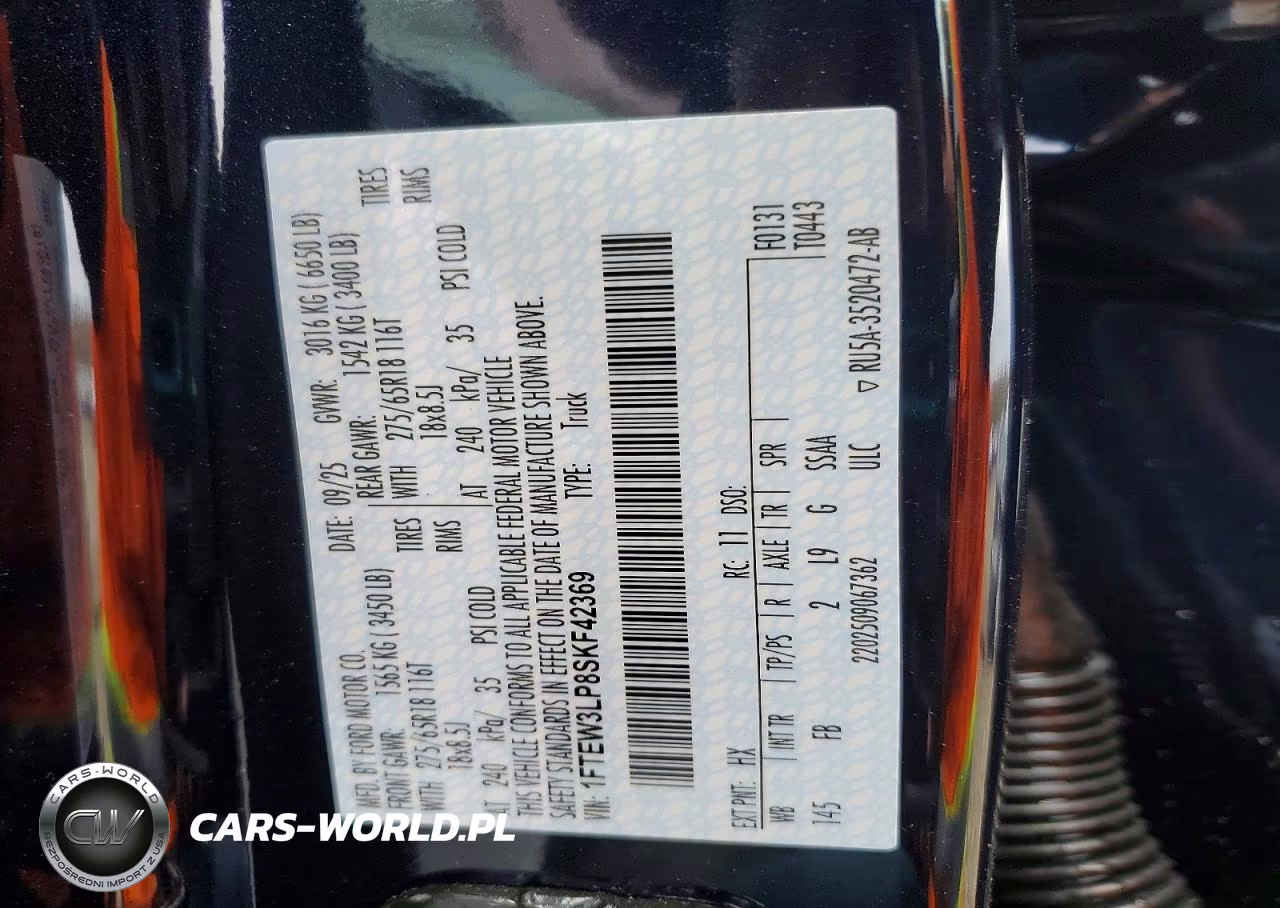 2025 Ford F150 Xlt VIN:1FTEW3LP8SKF42369 - 12