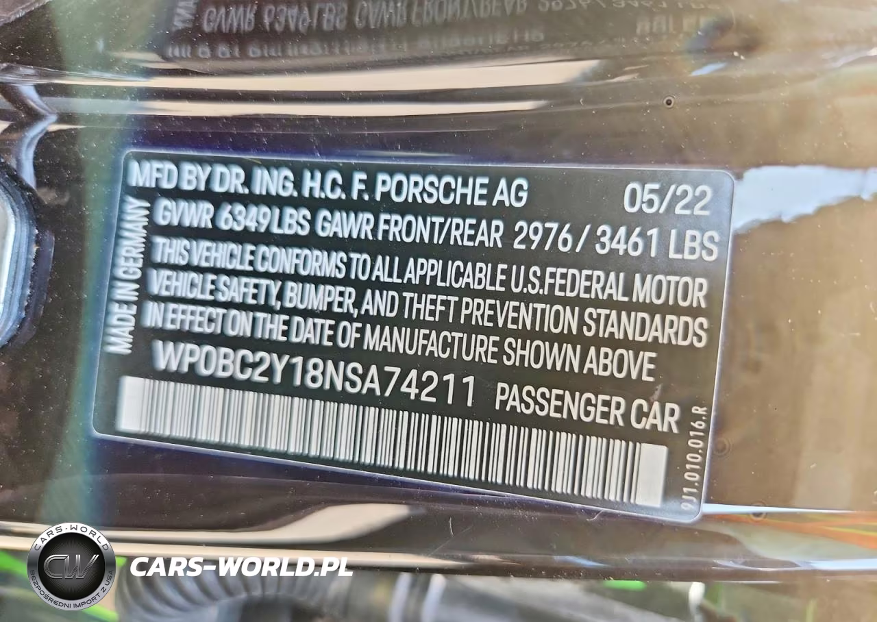 2022 Porsche Taycan Cross Turismo Turbo VIN:WP0BC2Y18NSA74211 - 12