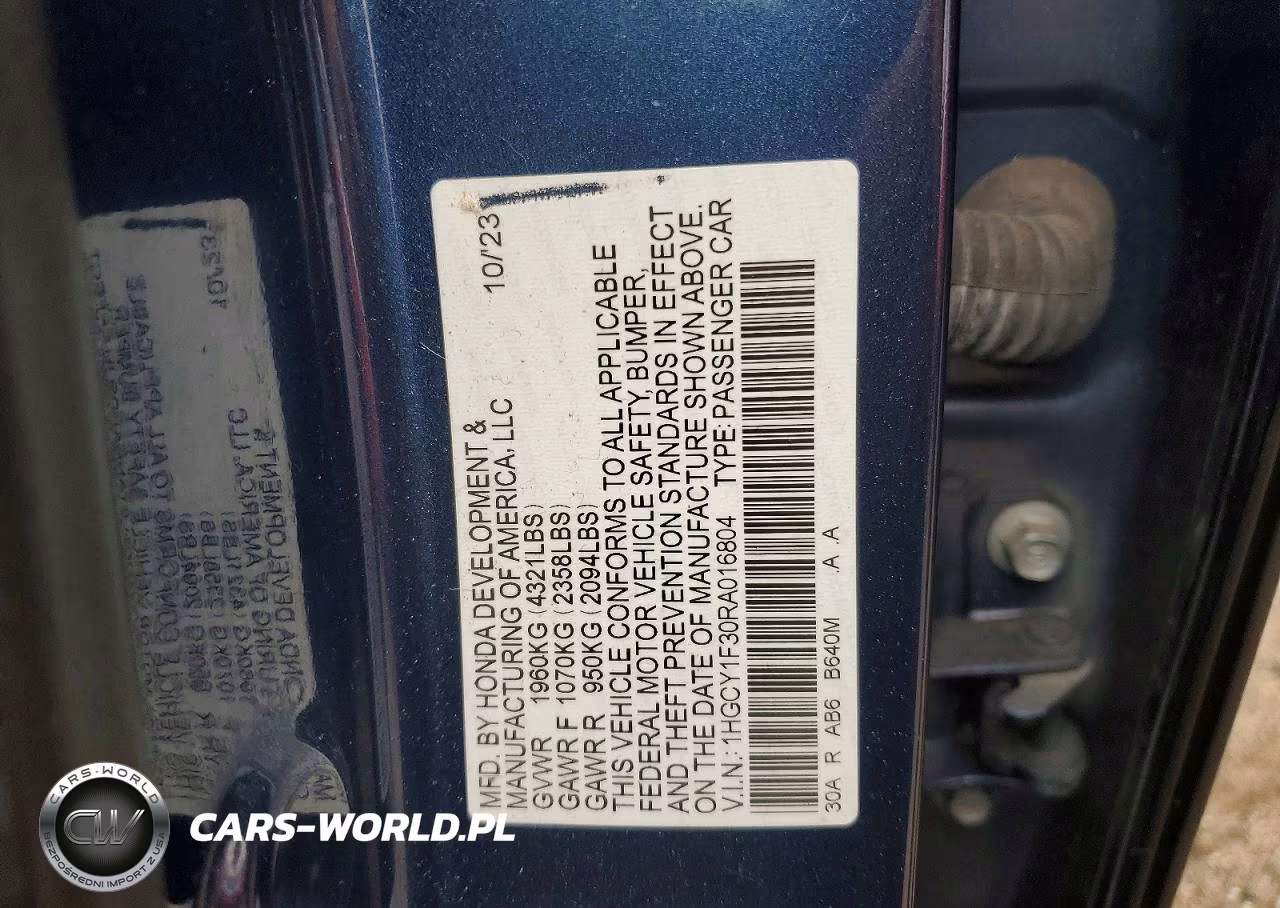 2024 Honda Accord Ex VIN:1HGCY1F30RA016804 - 12