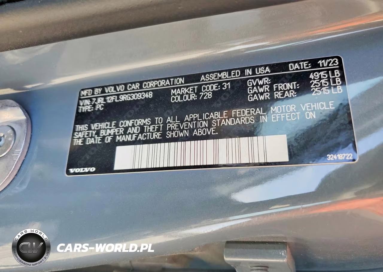 2024 Volvo S60 Plus VIN:7JRL12FL9RG309348 - 12