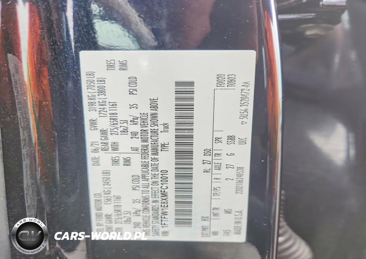 2021 Ford F150 Supercrew VIN:1FTFW1E8XMFC10010 - 12
