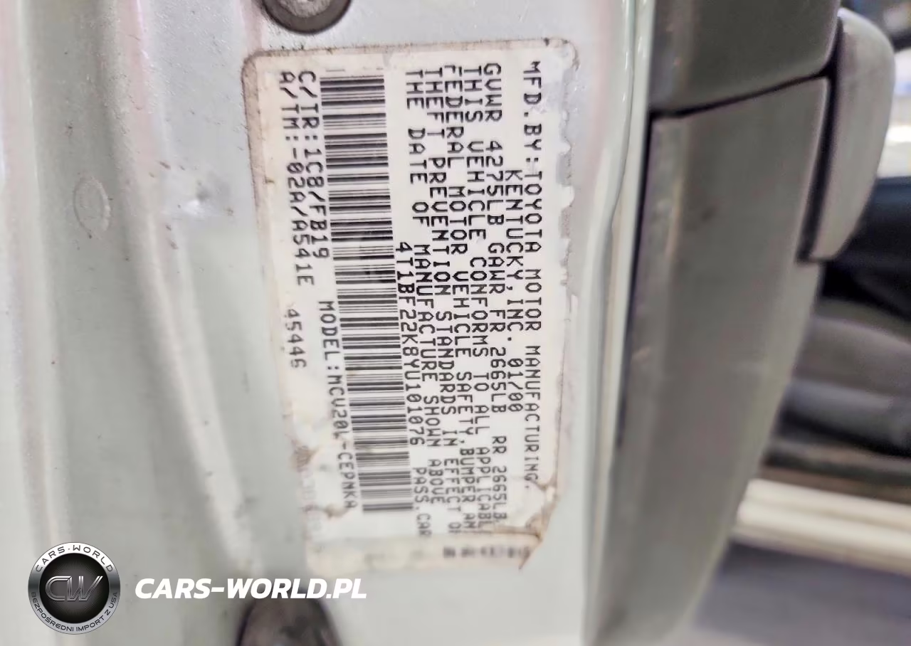 2000 Toyota Camry Le V6 VIN:4T1BF22K8YU101076 - 12