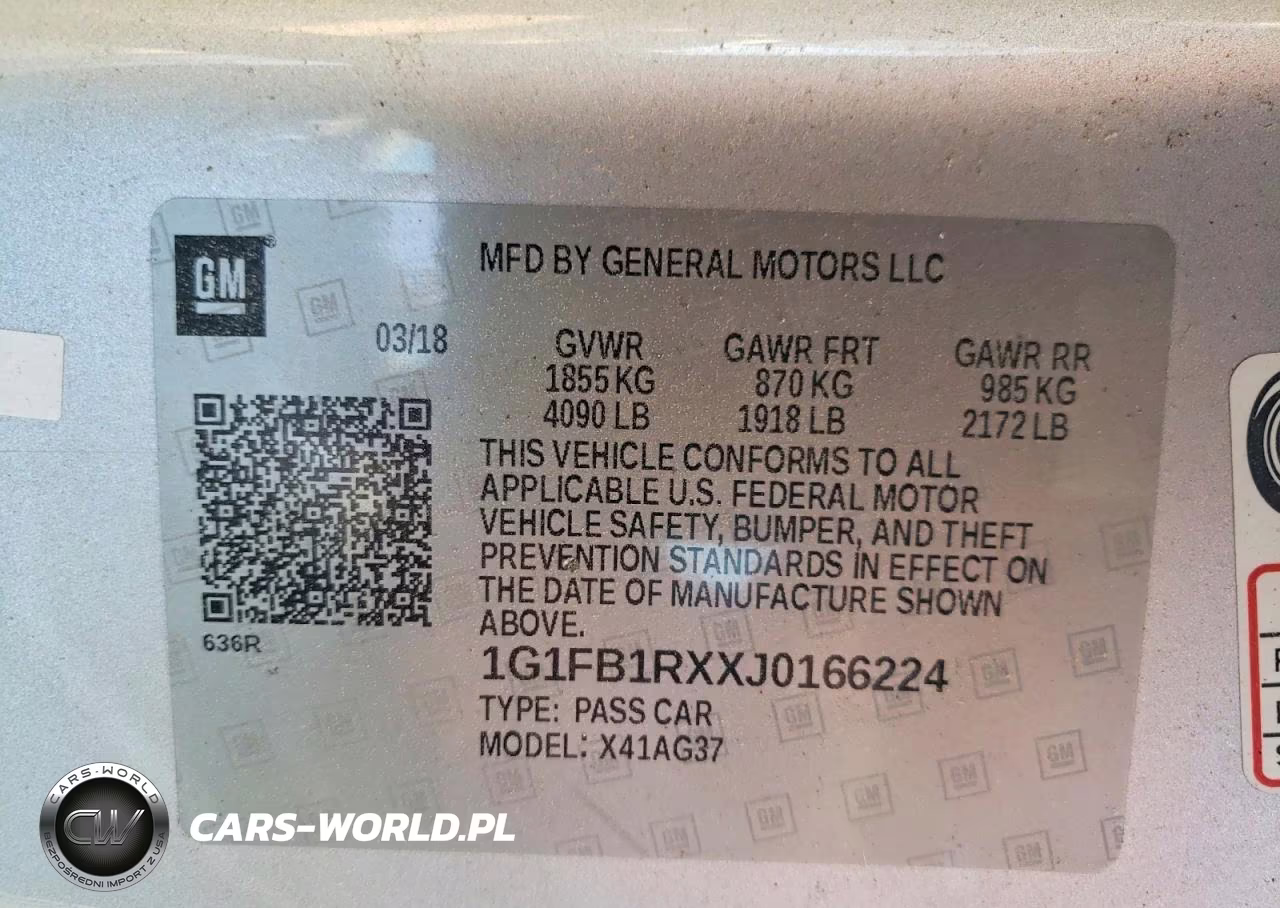 2018 Chevrolet Camaro Lt VIN:1G1FB1RXXJ0166224 - 12