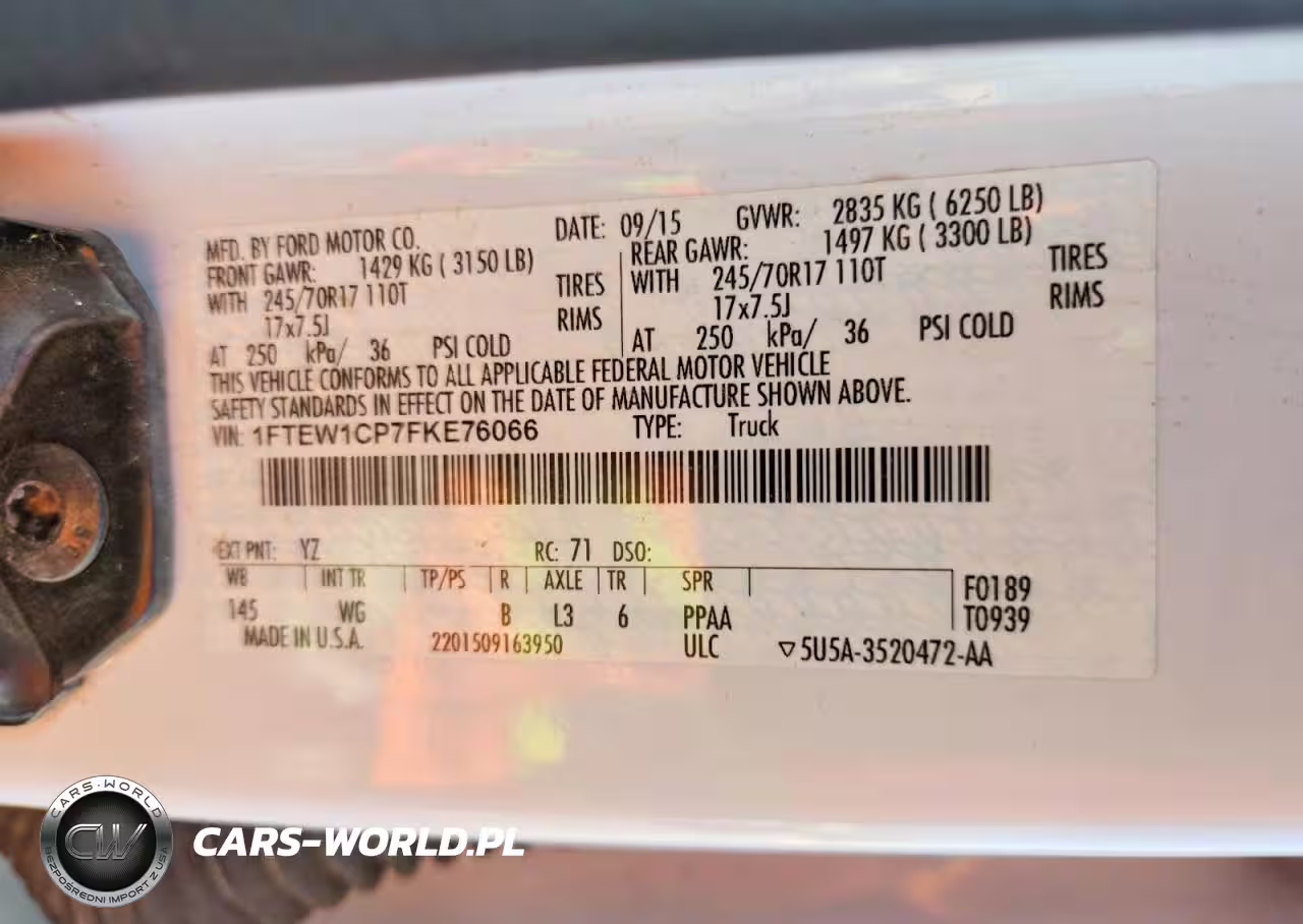 2015 Ford F150 Supercrew VIN:1FTEW1CP7FKE76066 - 13