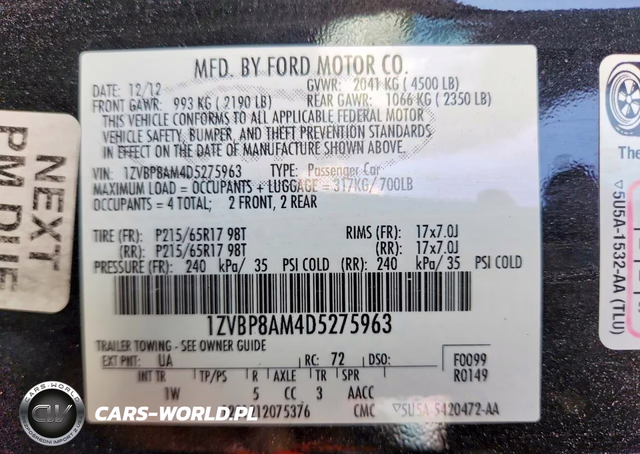2013 Ford Mustang VIN:1ZVBP8AM4D5275963 - 12