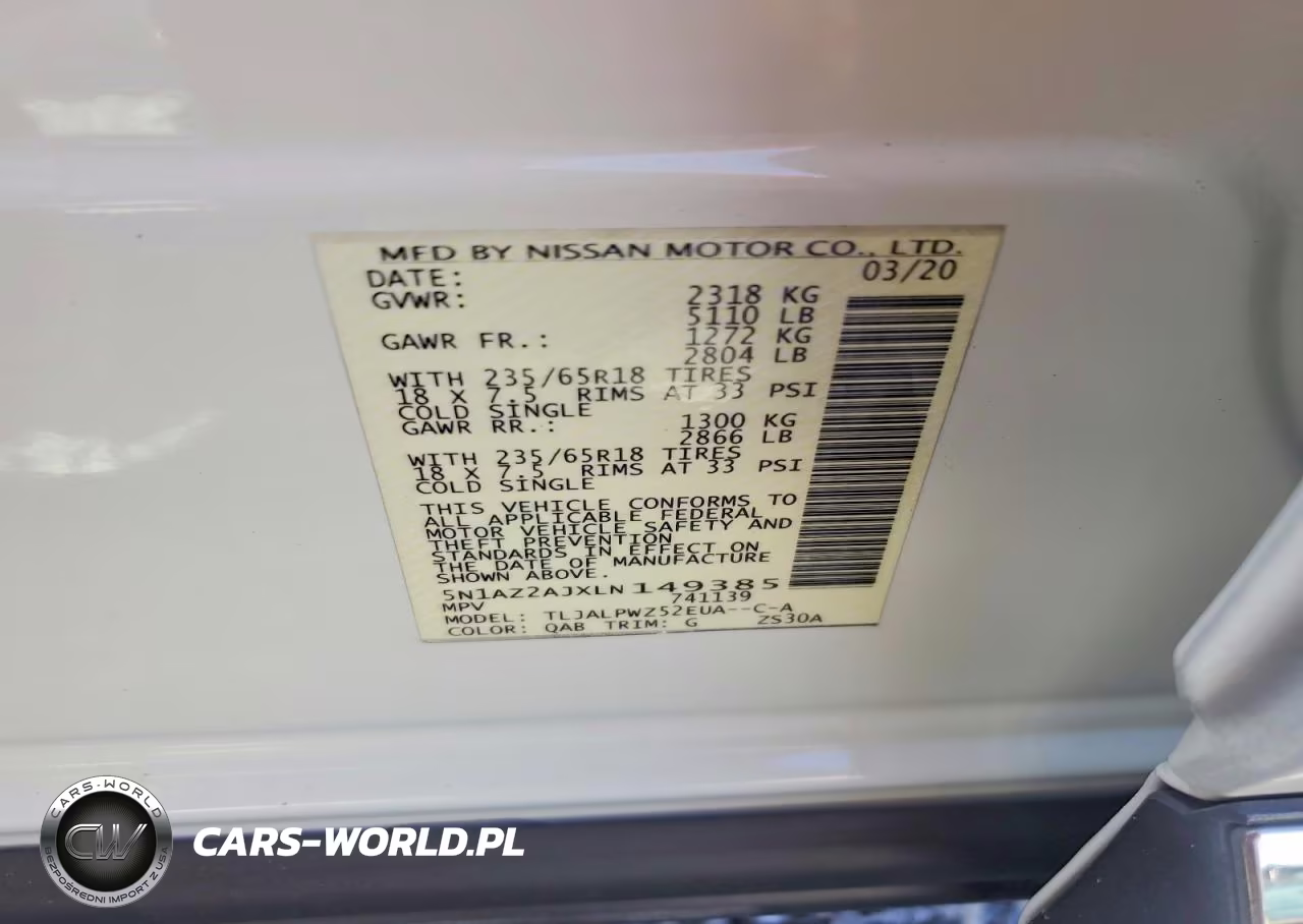 2020 Nissan Murano S VIN:5N1AZ2AJXLN149385 - 14