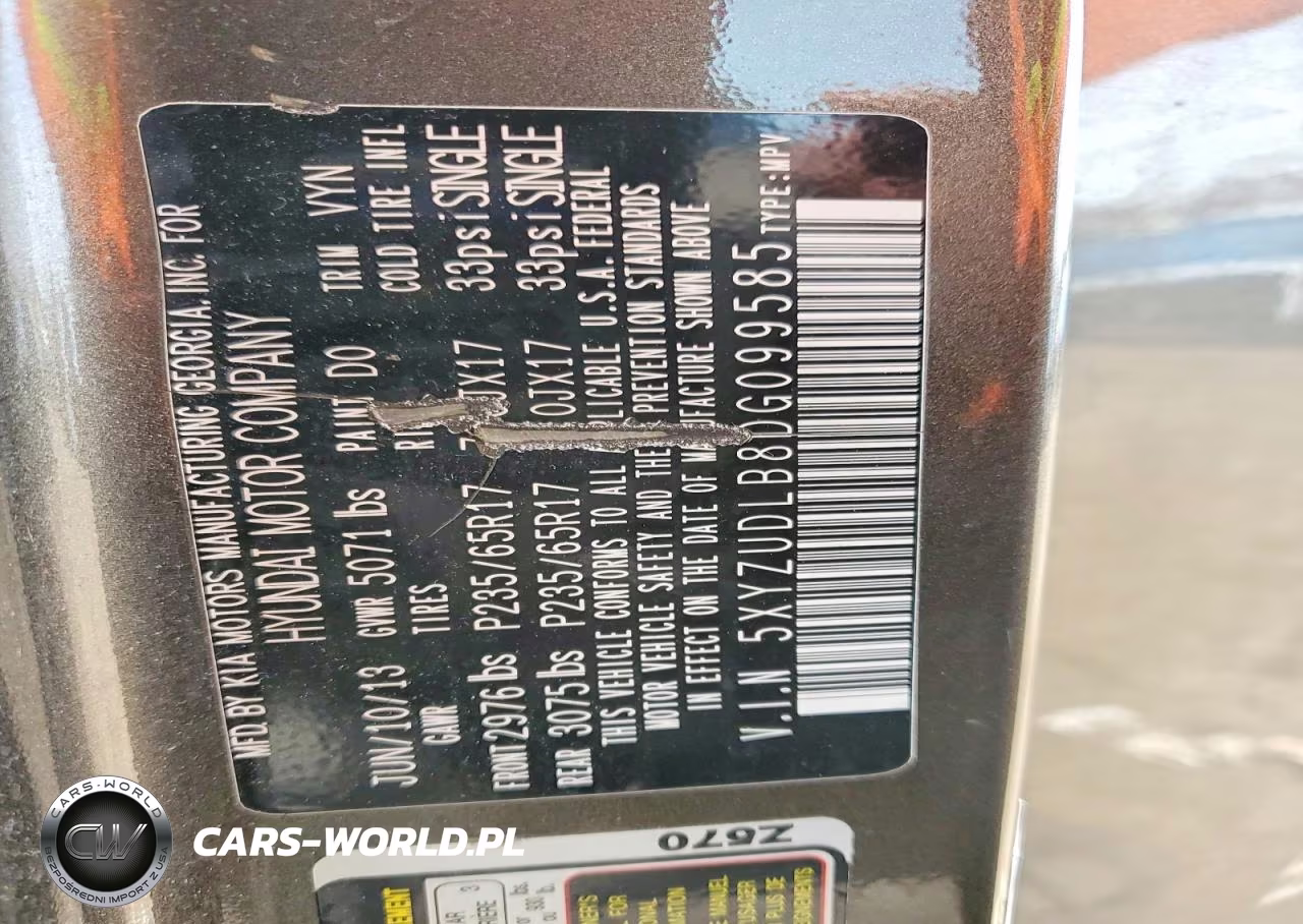 2013 Hyundai Santa Fe Sport 2.4L VIN:5XYZUDLB8DG099585 - 13