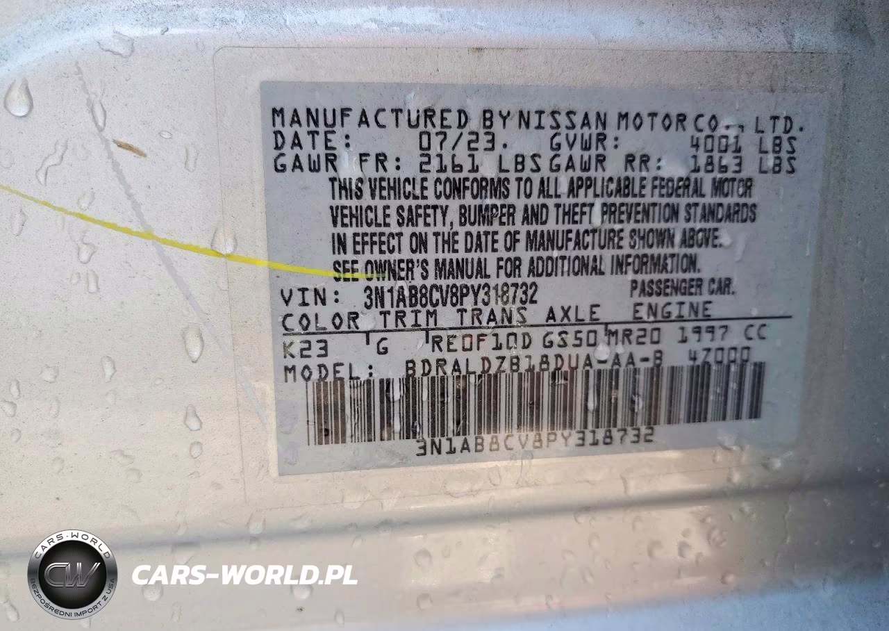 2023 Nissan Sentra Sv VIN:3N1AB8CV8PY318732 - 13
