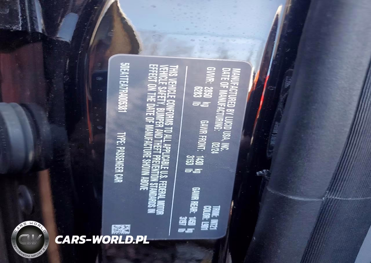 2024 Lucid Motors Air Touring VIN:50EA1TEA7RA005381 - 12