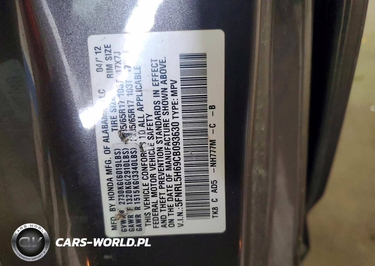 2012 Honda Odyssey Exl VIN:5FNRL5H69CB093630 - 13