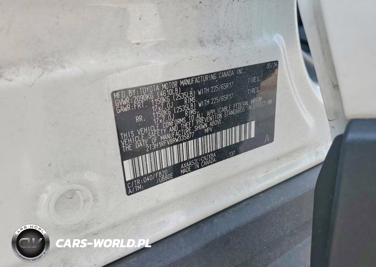 2024 Toyota Rav4 Le VIN:2T3H1RFV8RW335877 - 14
