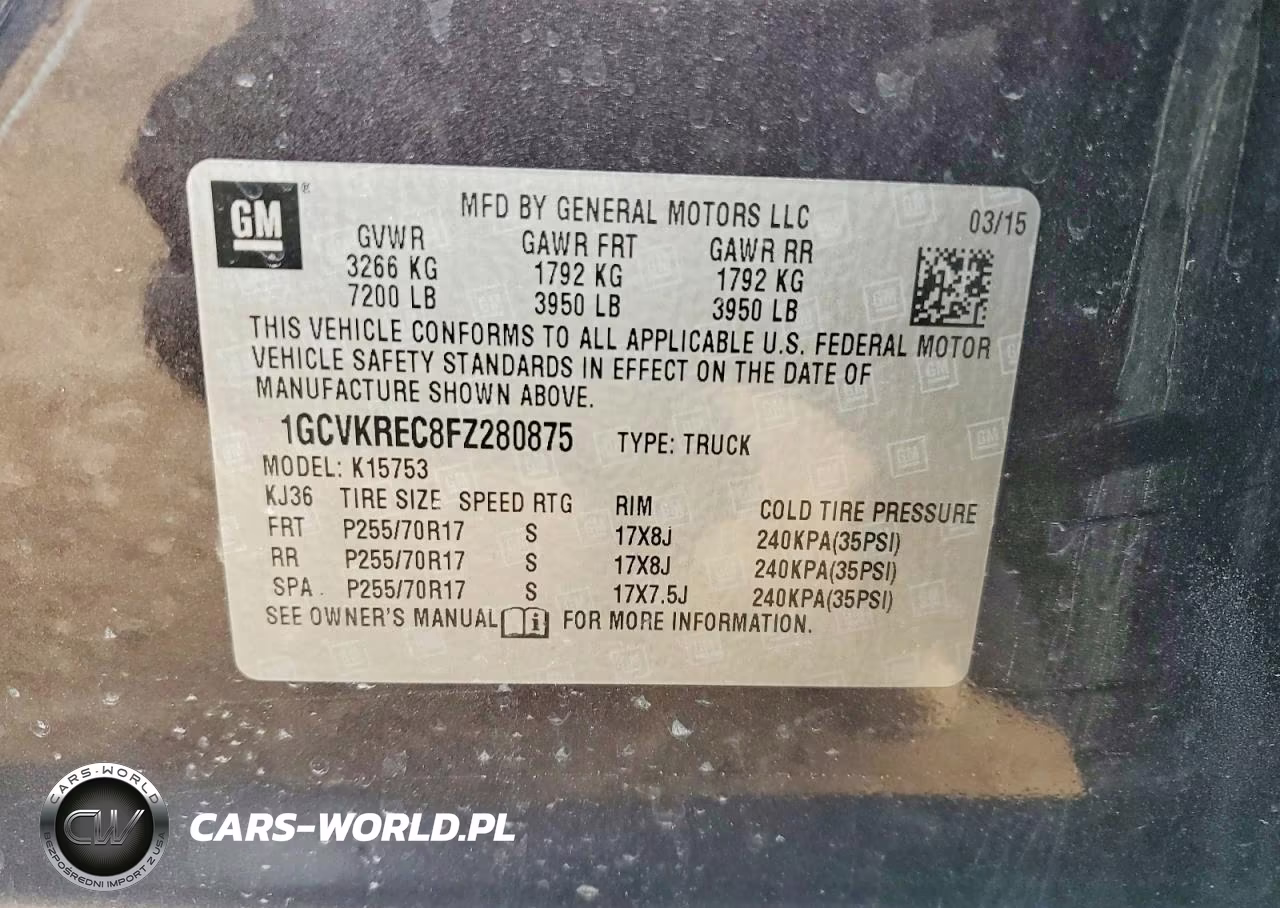 2015 Chevrolet Silverado K1500 Lt VIN:1GCVKREC8FZ280875 - 12