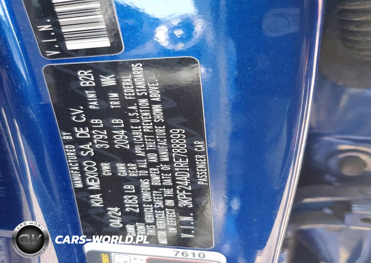 2024 Kia Forte Lxs VIN:3KPF24AD1RE788899 - 13
