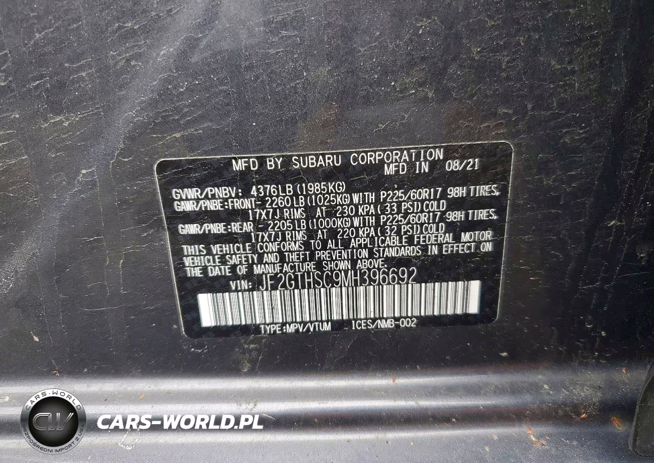 2021 Subaru Crosstrek Sport VIN:JF2GTHSC9MH396692 - 12